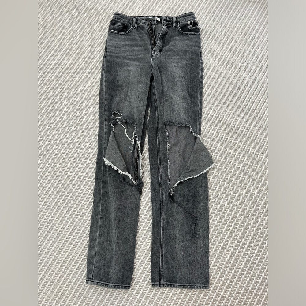 PacSun grey distressed pants